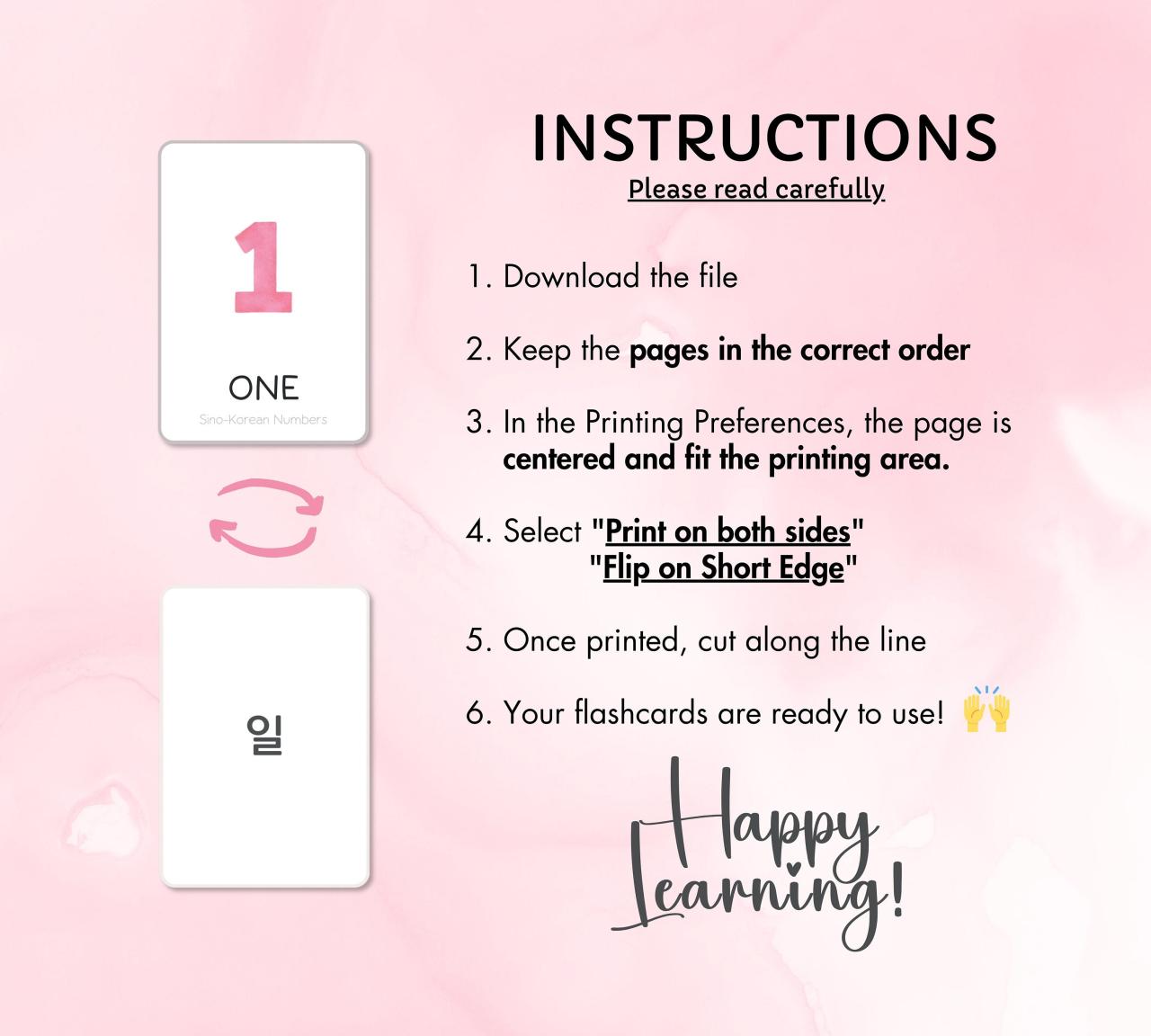 Korean Flashcards Digital Download Learn Korean Vocabulary Hangul Words ... Korean Flashcards Digital Download Learn Korean Vocabulary Hangul Words ...